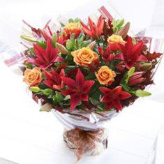 Florist Choice orange and red Bouquet 