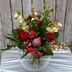 Florist Choice Red and Gold Bouquet 